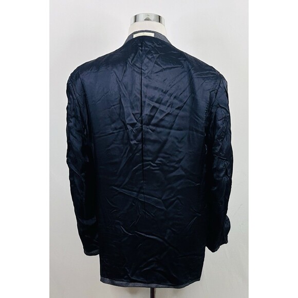 Joseph Abboud 44R Sport Coat Wool Silk Houndstooth Gray Blue Two Button - Picture 8 of 8